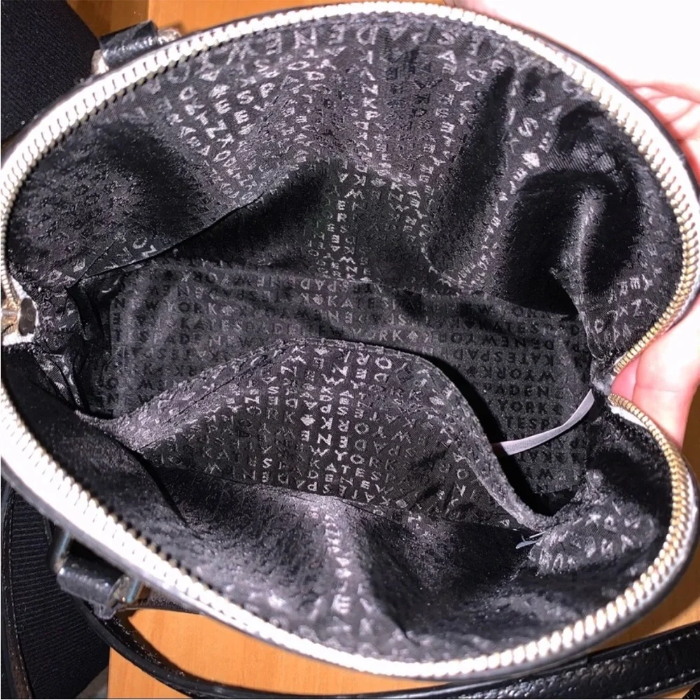 KATE SPADE GROVE STREET CARLI TWO-TONED DOME SATCHEL CROSSBODY BAG BLACK/IVORY